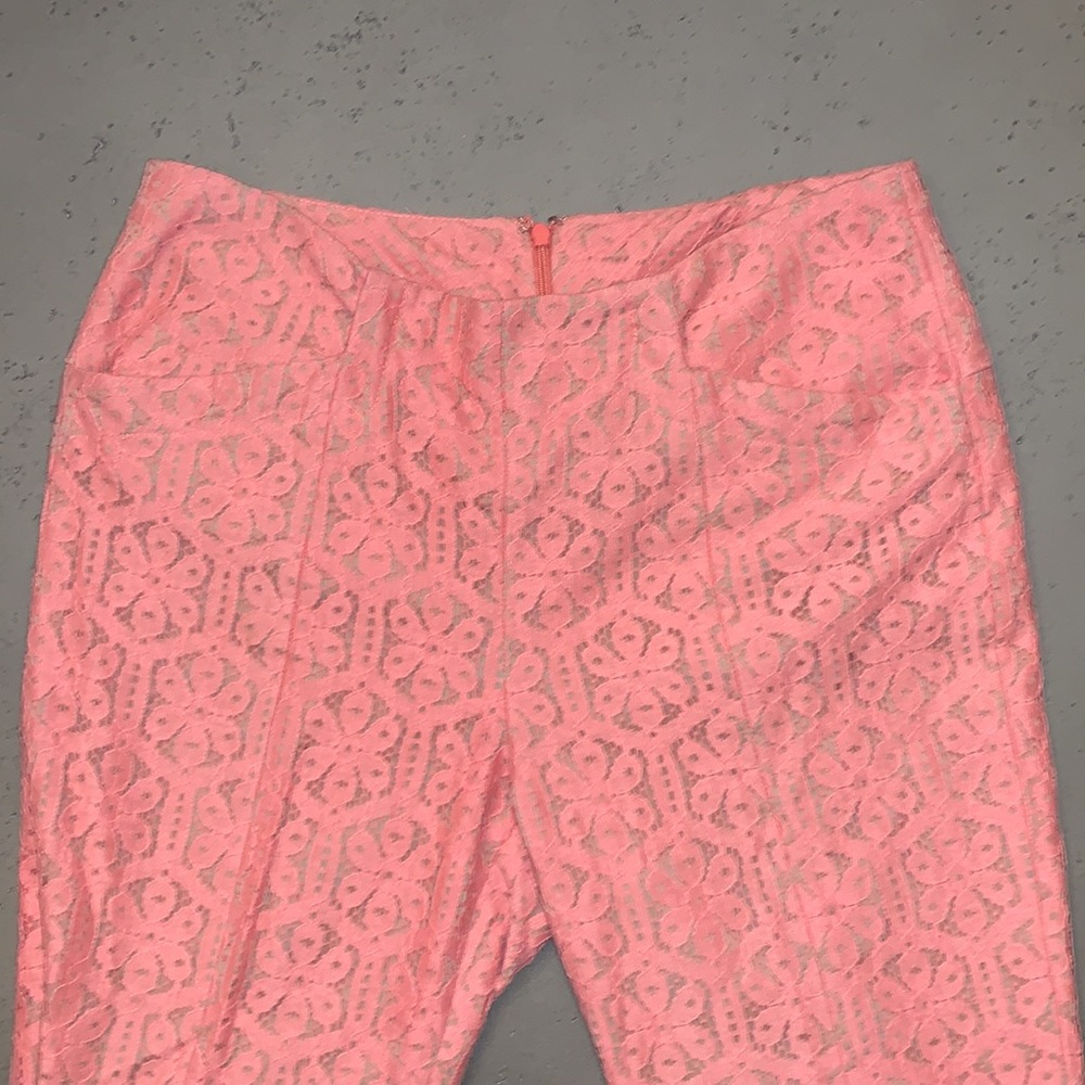 Corey Lynn Calter Lace Crop Pink Pants Purchased from Anthropologie Sz 4 - Picture 4 of 10